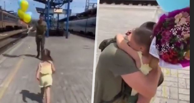 Dojemné video: Ukrajinská dívenka vítá svého tátu, který se vrátil z fronty!