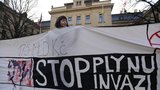 Stop ruskému plynu a fosilním palivům. Aktivisté demonstrovali před Úřadem vlády