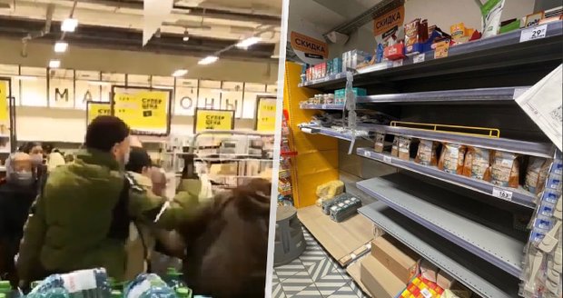 Panika v ruských obchodech: Rvačky o cukr a sůl, ale i těstoviny a toaleťák