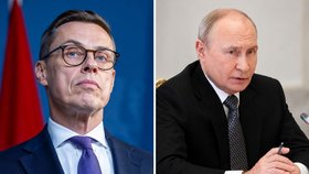 Lídři Finska a Norska jednali s Putinem, na snímku finský prezident Alexander Stubb a Vladimir Putin