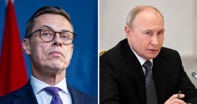 Lídři Finska a Norska jednali s Putinem, na snímku finský prezident Alexander Stubb a Vladimir Putin