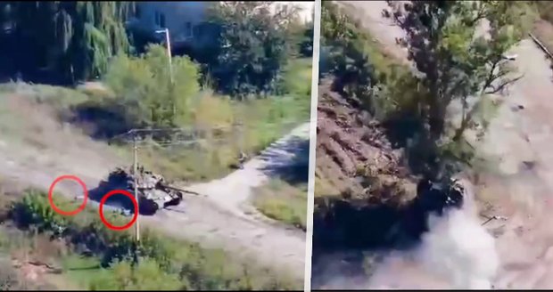 Pád z tanku a náraz do stromu: Video ponižujícího útěku ruských vojáků baví internet