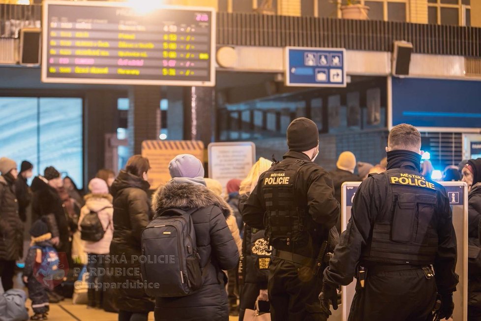 Uprchlíci z Ukrajiny v Pardubicích.