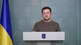 Válka na Ukrajině: Prezident Ukrajiny Volodymyr Zelenskyj během svého projevu (1.3.2022)