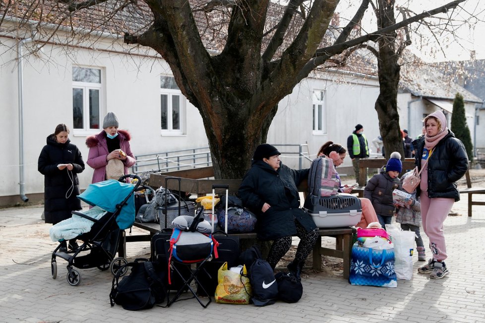Válka na Ukrajině: Uprchlíci na hranicích s Maďarskem (2.3.2022)