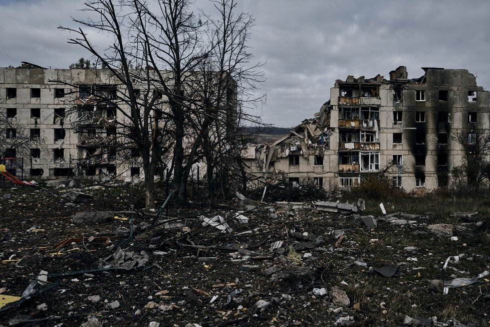 Válka na Ukrajině: Ulice Bachmutu (11. 11. 2022)