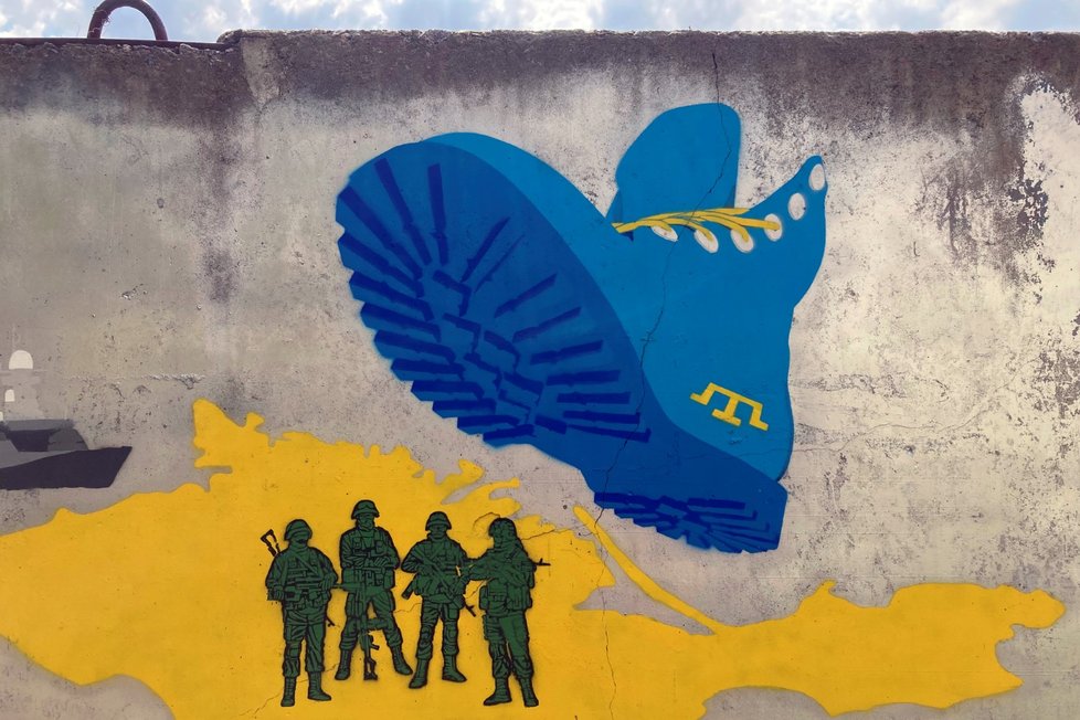 Válka na Ukrajině: Pouliční umění v Charkově (7.7.2022)
