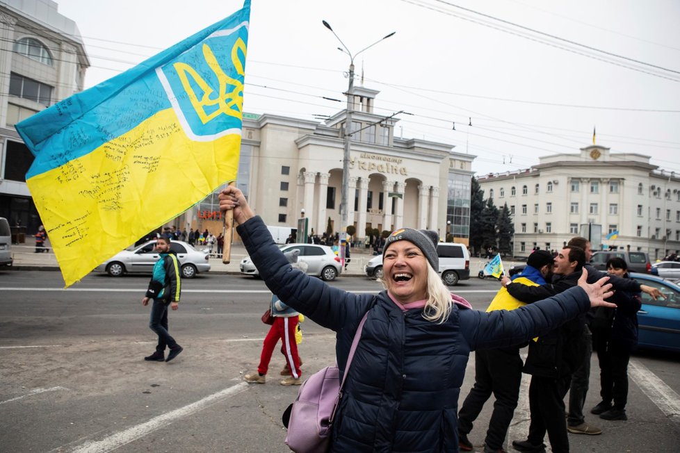 Válka na Ukrajině: Oslavy osvobození Chersonu (13.11.2022)