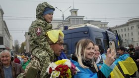 Válka na Ukrajině: Oslavy osvobození v Chersonu