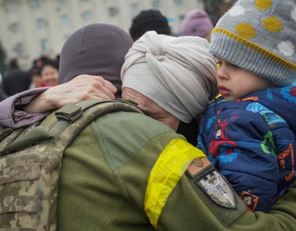 Válka na Ukrajině: Oslavy osvobození v Chersonu (12.11.2022)