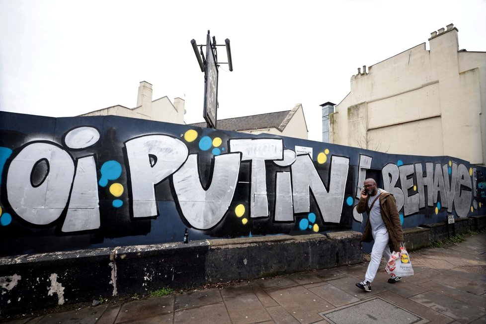 Válka na Ukrajině: Grafity ve Velké Británie (2.3.2022)