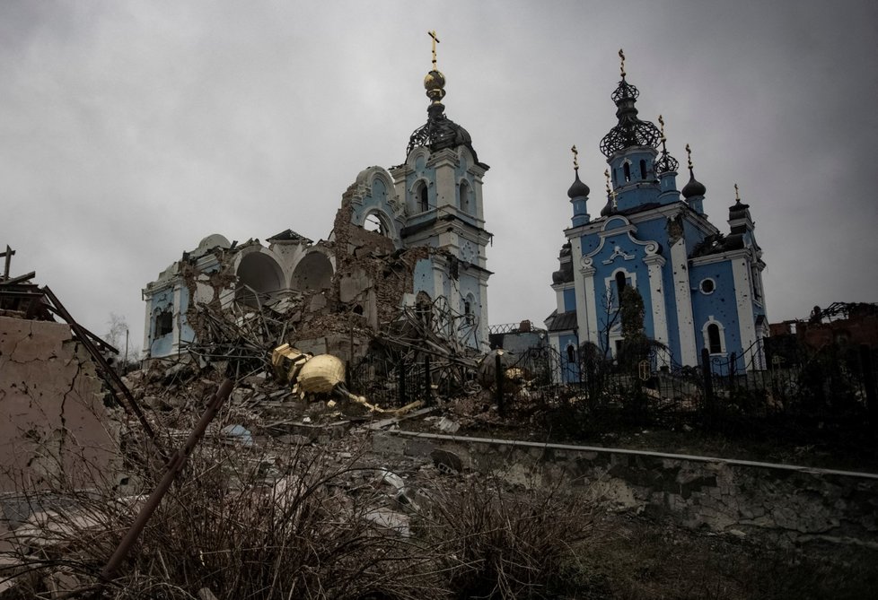 Válka se nevyhýbá ani sakrálním stavbám: Zničený pravoslavný kostel v obci Bohorodičné