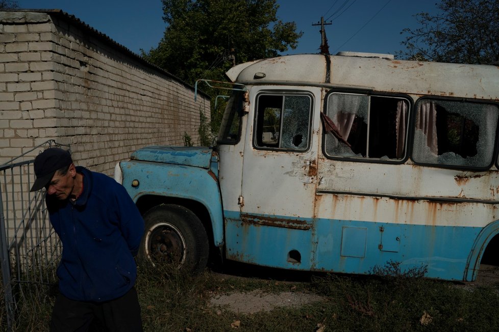 Válka na Ukrajině: Chersonská oblast po ruském ostřelování (12.10.2022)