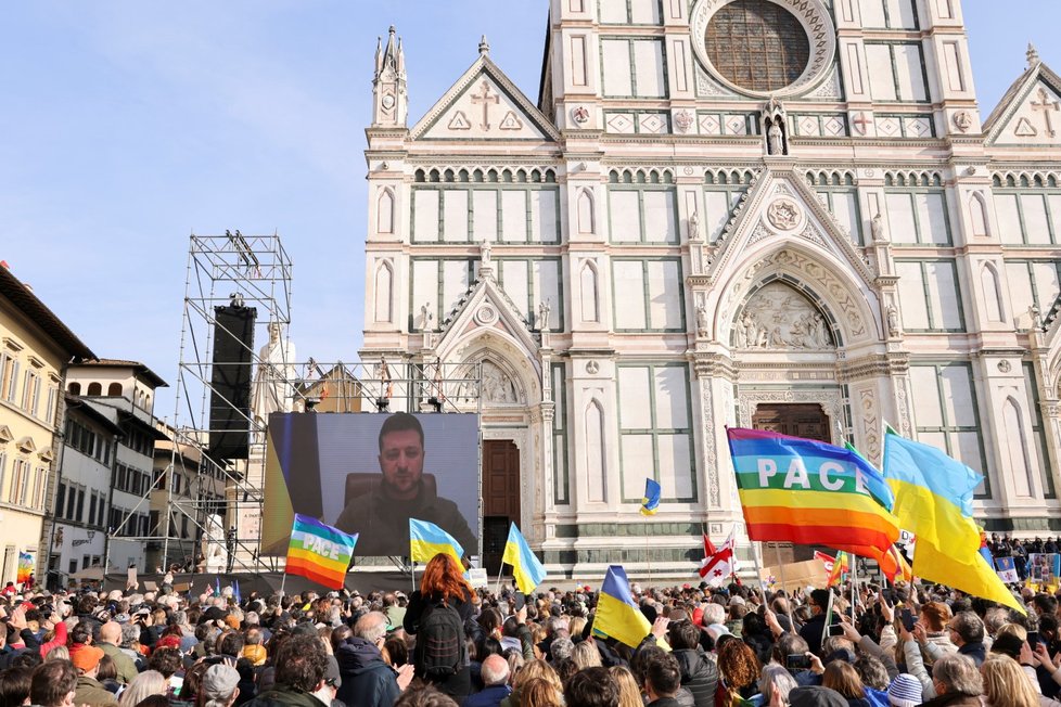 Válka na Ukrajině: Protest proti ruské agresi v Itálii (12.3.2022)