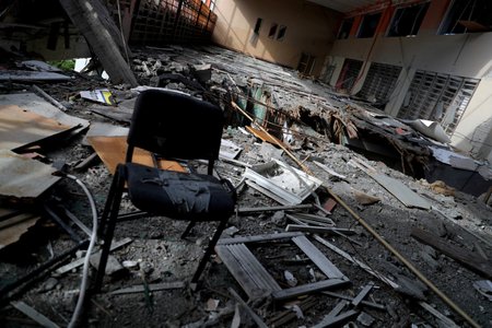 Válka na Ukrajině: Zničená univerzita v Charkově (5. 6. 2022)