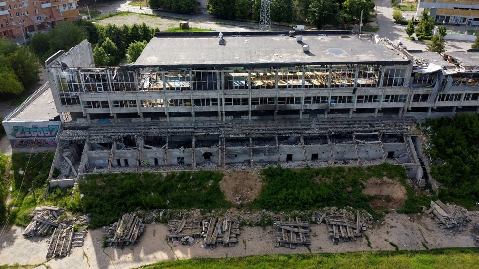 Válka na Ukrajině: Zničená univerzita v Charkově (5.6.2022)
