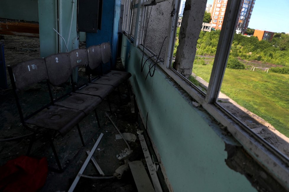 Válka na Ukrajině: Zničená univerzita v Charkově (5.6.2022)