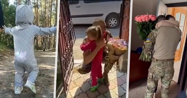 Ukrajinští vojáci se po měsících bojů vracejí k rodinám: Videa ze shledání s dětmi lidi dojímají!
