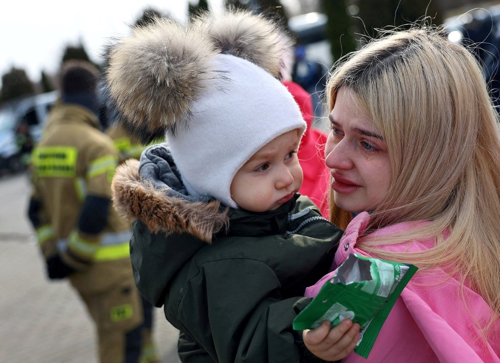 Válka na Ukrajině: Uprchlíci na hranici s Maďarskem (1. 3. 2022)