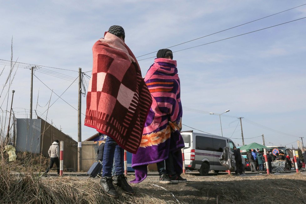 Válka na Ukrajině: Uprchlíci na hranici s Polskem (1.3.2022)
