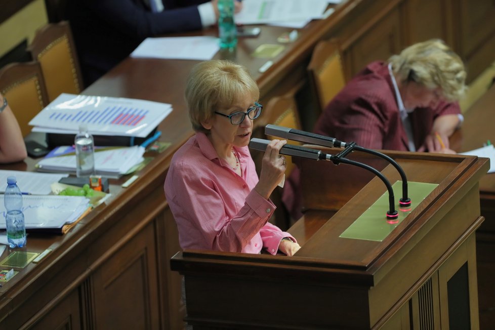 Helena Válková (ANO) v Poslanecké sněmovně na první schůzi po vládních prázdninách (10. 9. 2019)