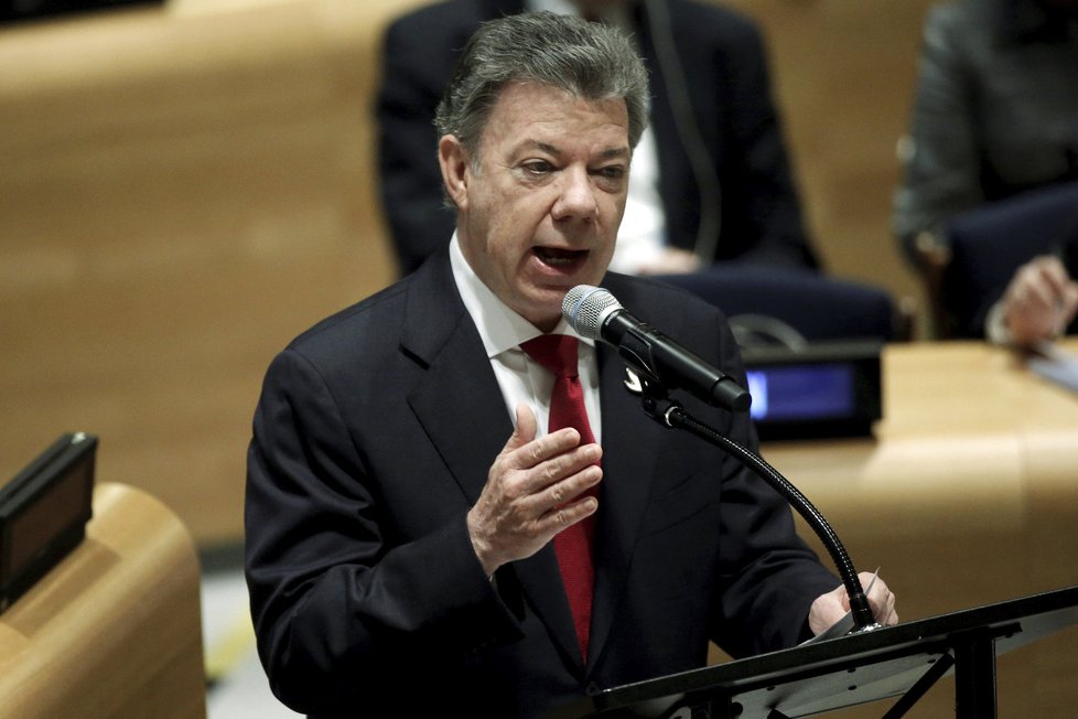 Valné shromáždění OSN v New Yorku o drogách: Kolumbijský prezident Juan Manuel Santos