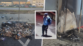 Čerpací stanice zničená požárem po konání naštvaného vandala