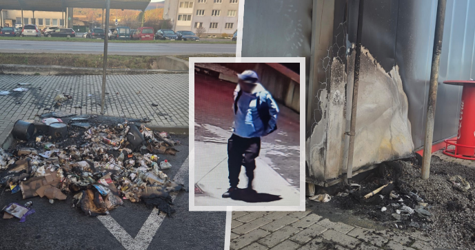 Čerpací stanice zničená požárem po konání naštvaného vandala