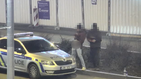 Mladík pomočil policejní auto, druhý ho přitom natáčel