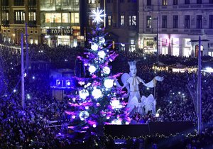 Tak vypadala výzdoba na náměstí Svobody v Brně v  roce 2016. 