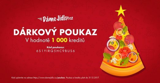 Pro každého: Dárkový voucher damejidlo.cz udělá radost každému. A dokonce i vám, protože kredity se načtou i na váš účet. Koupíte na damejidlo.cz