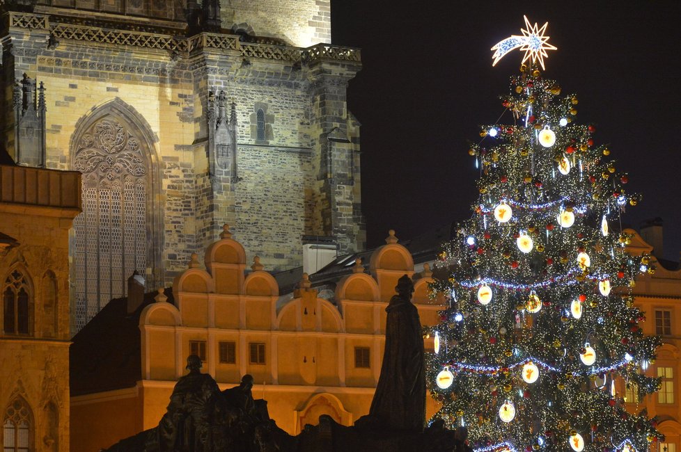 Takto vypadá nový vánoční strom na Staroměstském náměstí.