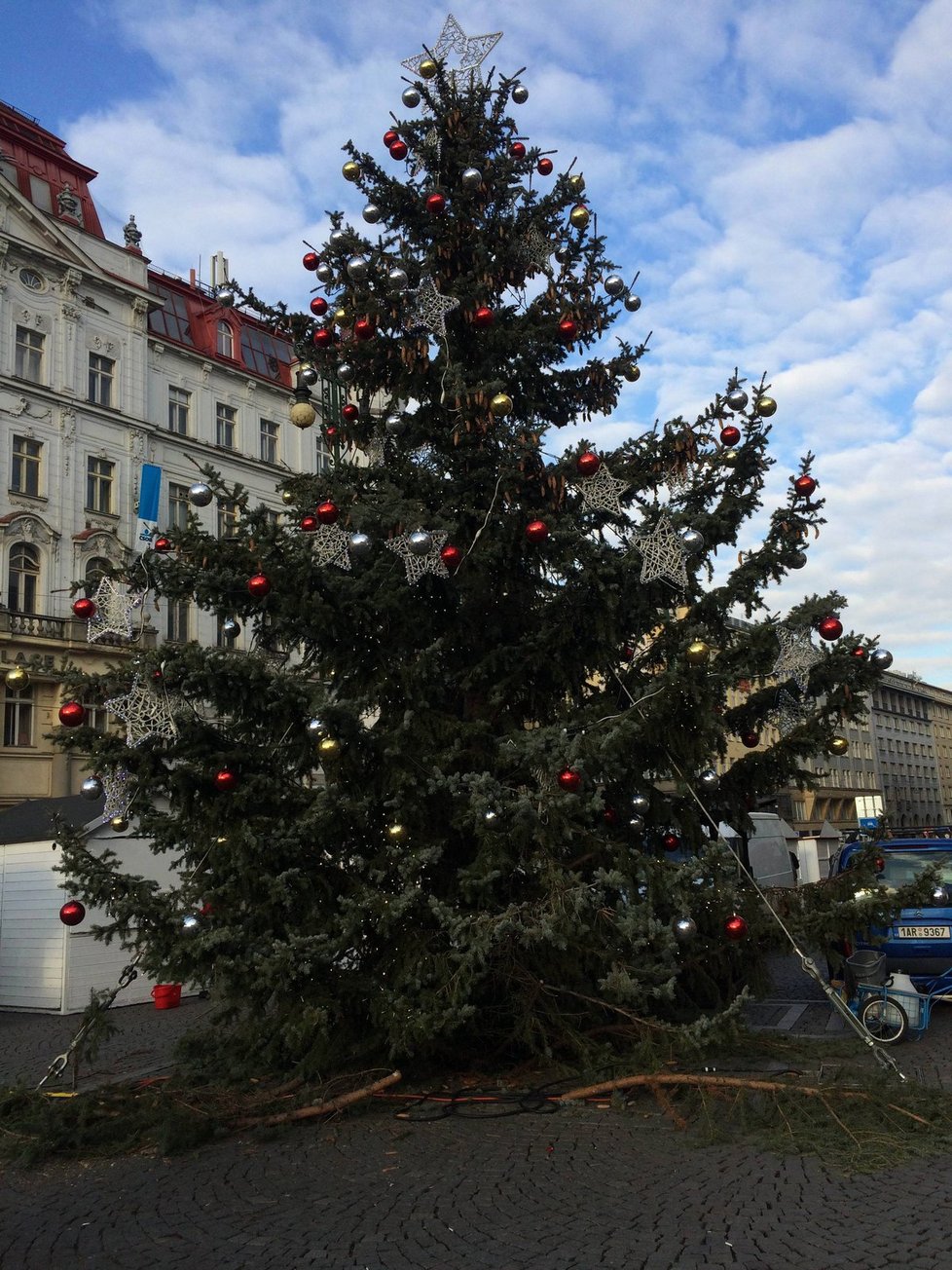 Vánoční stromek na náměstí Republiky