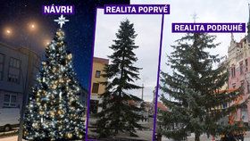 Jedny Vánoce, jedno město, tři stromy.