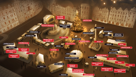 Mapa, jak by měly vypadat vánoční trhy na Staroměstském náměstí v roce 2022.