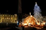 Ve Vatikánu rozsvítili vánoční strom a odhalili betlém (3. 12. 2022).