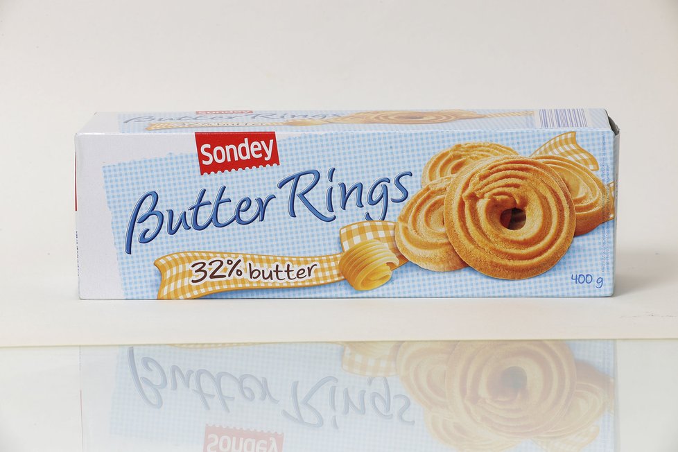 Sušenky Sondey Butter Rings obsahují 35,2 % másla