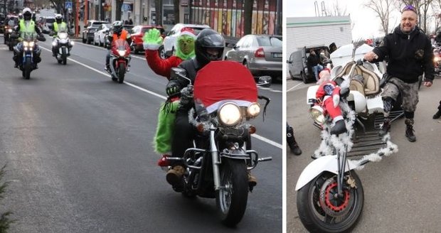 Tisícovka mašin vyjela na spanilou jízdu: Motorkáři na Vánoce pomohli postiženému Vaškovi (7)