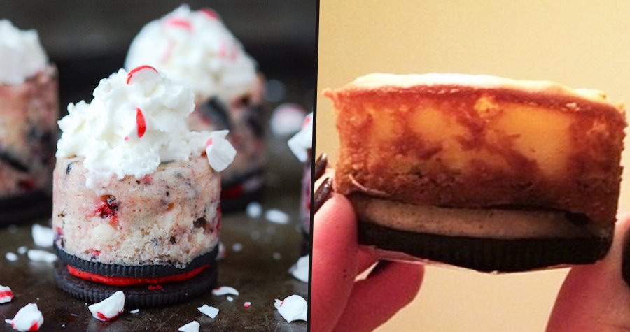 Očekávání: Peprmintový mini cheesecaky s Oreo sušenkou / Výsledek: Zmatlaná hmota na Oreo sušence