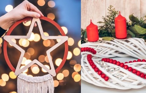 Vánoční dekorace hotové za pár minut: Vytvořte věnec, svícen i slavnostní hvězdu!