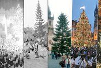 Jak šel čas s vánočním stromem na Staroměstském náměstí: Košatý, útlý, stříbrný nebo zlatý