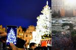 Vánoční strom na Staroměstském náměstí už není. Rozřezali ho na kusy a odvezli.