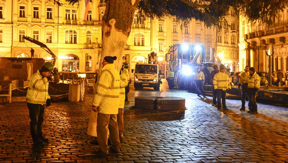 Vánoční strom putoval do Prahy z České Lípy například přes Mělník. Na Staroměstském náměstí stojí od úterý.