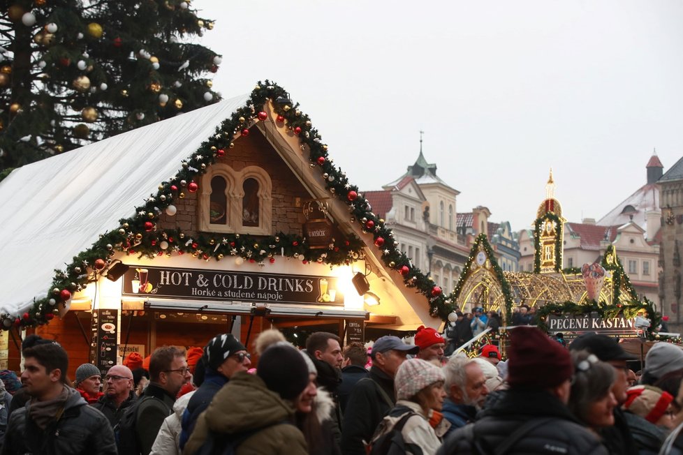 Vánoční trhy na Staroměstském náměstí v roce 2018.