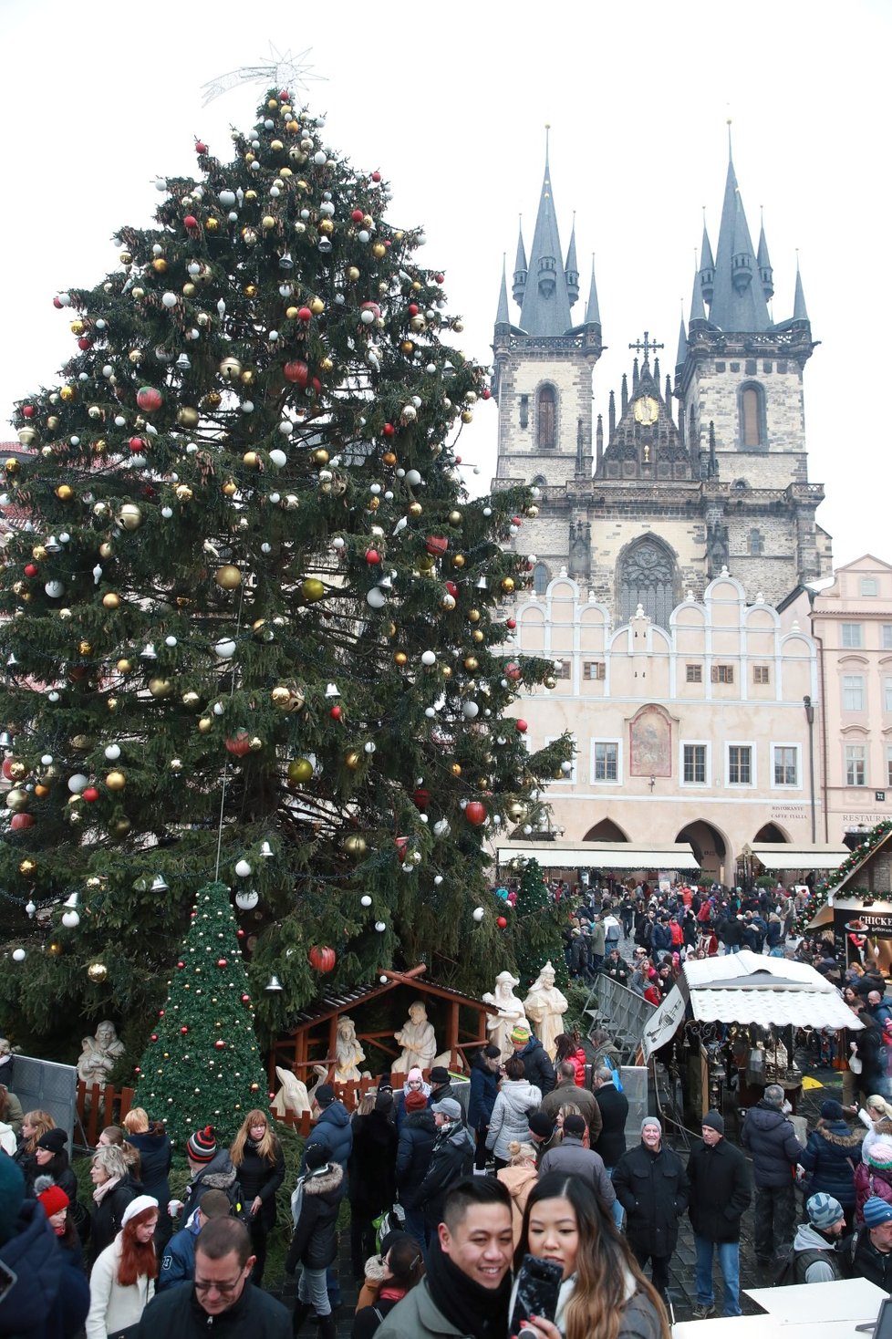 Vánoční trhy na Staroměstském náměstí v roce 2018.