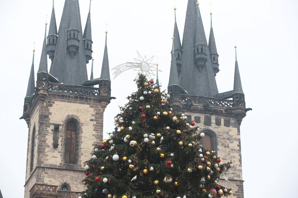 Vánoční trhy na Staroměstském náměstí v roce 2018.