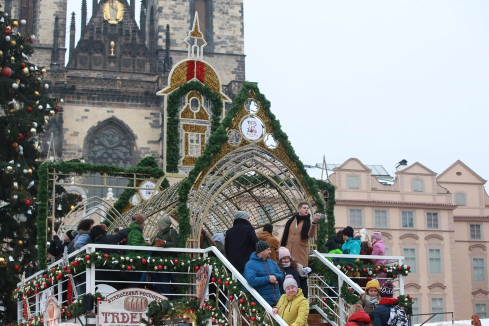 Vánoční trhy na Staroměstském náměstí v roce 2018.