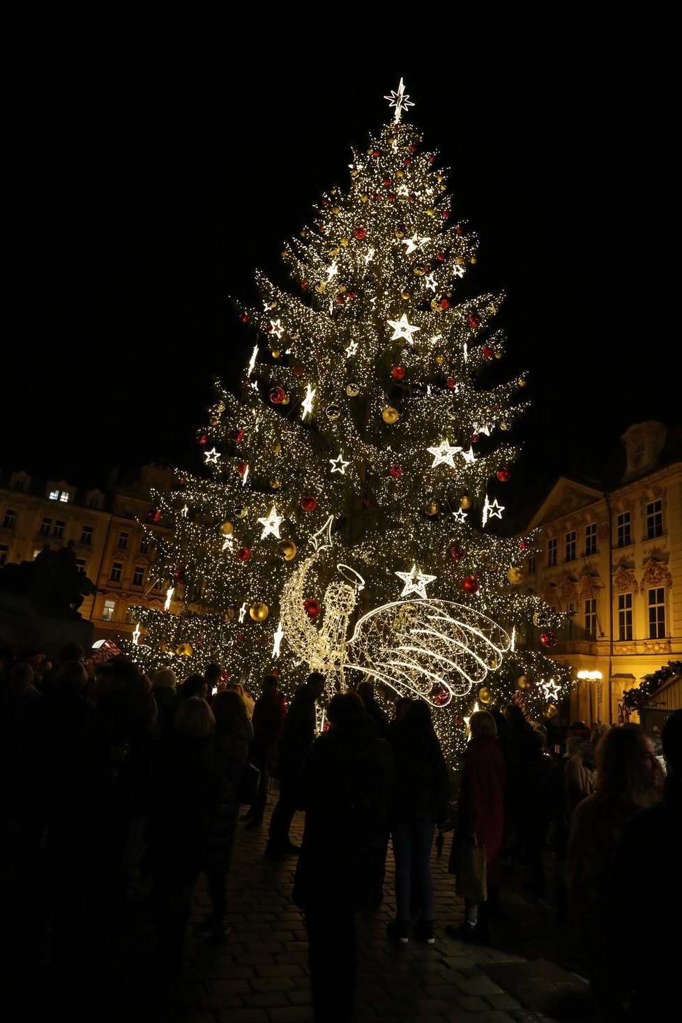 Vánoční strom na Staroměstském náměstí. (25. listopad 2022)