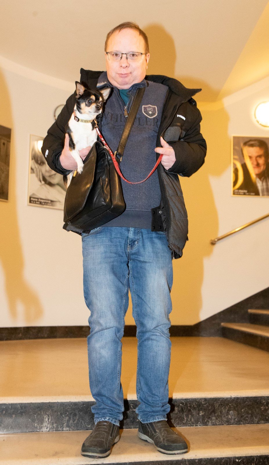 Syn Jaroslavy Obermaierové Jaroušek s jejich psem.