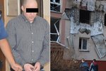 Karel J. (38) dostal za obecné ohrožení 14 let. Dům, kde vybouchla varna pervitinu, je stále neobyvatelný.